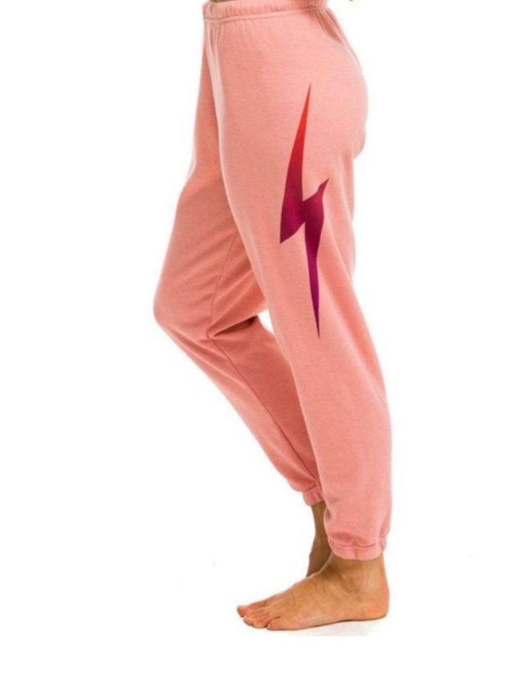 Aviator Nation Pink Lightning Bolt Track Joggers